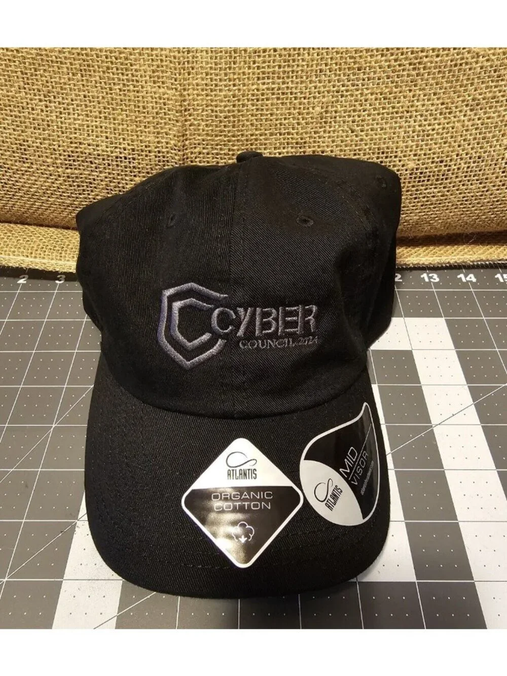 Atlantis Head Wear Black Strapback Cyber Council 2024 Cotton Hat/Baseball Cap
